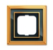 2CKA001754A4565, Рамка 1-постовая, Династия, Латунь полированная, черное стекло, 1721-835-500