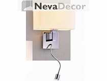 NEWPORT 14000 14202/A LED white , Бра, Chrome Shade white gauze L26*H30*Sp19/гибкая часть 31.5 cm E2