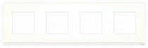 NU600889, UNICA PURE рамка 4-постовая, горизонтальная, МАТОВОЕ СТЕКЛО/белый
