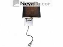 NEWPORT 14000 14102/A LED black , Бра, Chrome Shade black TC L22*H27*Sp27/гибкая часть 31.5 cm E27 1