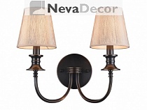 NEWPORT 3260 3262/A , Бра, Black+gold Shade gold wire L40*H36*Sp23 см Е14 2*60W, М0054991