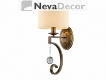 NEWPORT 31300 31301/A B/C , Бра, Black brass Crystal clear Shade beige L20.5*H44*Sp27 cm E14 1*60W, 