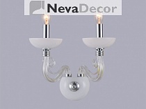 NEWPORT 12100 12102/A , Бра, Chrome White/Clear glass L35*Н38*Sp22 см Е14 2*60W, М0059923