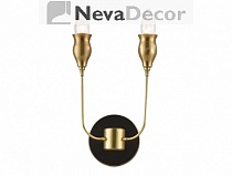 NEWPORT 3280 3282/A , Бра, Black+Gold/Gold/Clear L16*H28*Sp9 см Е14 2*60W, М0057186