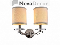 NEWPORT 3350 3352/A , Бра, Nickel Shade beige L33.5*H28.5*Sp18 cm E14 2*60W, М0058733